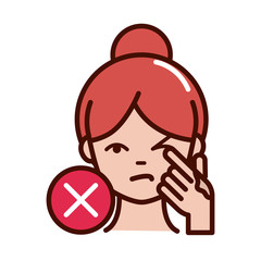 avoid touching eyes to prevent the spread of covid-19 line and file icon