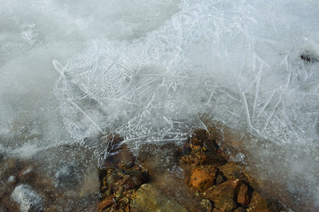 Melted ice and pebbles.