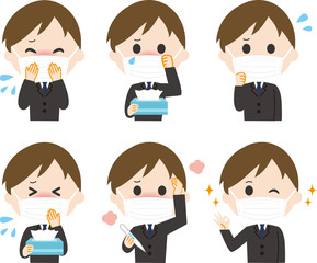 男性　スーツ　マスク　症状