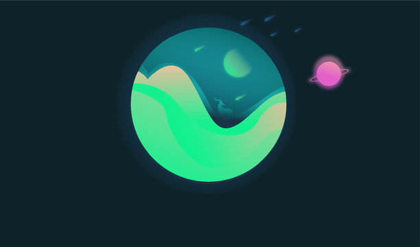 Night space Illustrator vector art  By Tamil vexel