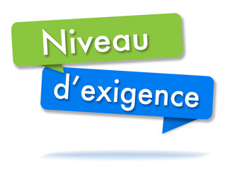 Requirement level in colored speech bubbles and french language