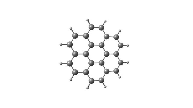 Coronene molecule rotating video full HD