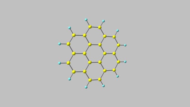 Coronene molecule rotating video full HD