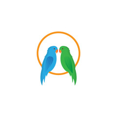 two parrots alighted vektor design