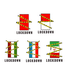 Illustration Corona virus lockdown.  Virus disease from Wuhan China.