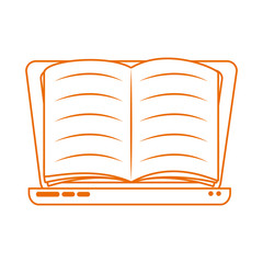 laptop ebook learning home education line color style icon