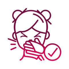 cover mouth and nose with tissue prevent spread of covid19 gradient icon