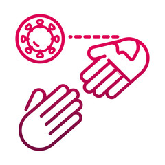 Obraz premium avoid contact sick people prevent spread of covid-19 gradient icon