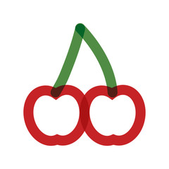 cherry fruit multiply line style icon