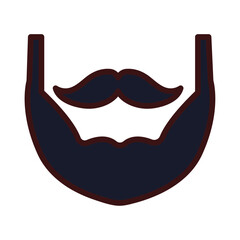 mustache and beard vintage trend hipster line and fill