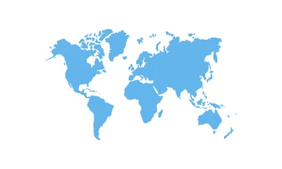 Foto op Plexiglas kaart van de wereld geïsoleerd op transparante achtergrond © YOUMING VISION