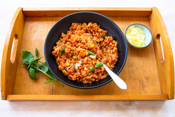 Italian risotto with tomatoes -