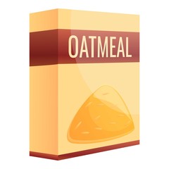 Oatmeal package icon. Cartoon of oatmeal package vector icon for web design isolated on white background