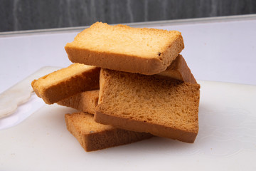 crunchy crispy isolated rusk set image