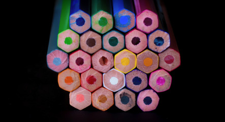Colorful Pencils End Macro Background