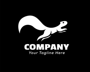 simple jumping up squirrel logo design inspiration