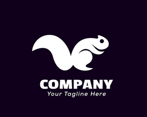 Stand squirrel logo design inspiration at dark background