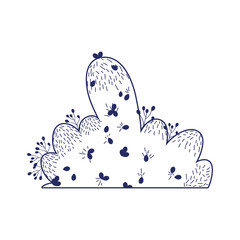 foliage botanical bush cartoon isolated icon design line style