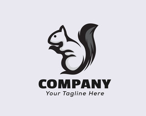simple drawing art style squirrel logo design inspiration