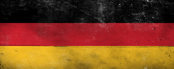 Grunge flag of Germany. Patriotic vintage texture background. Stock illustration.