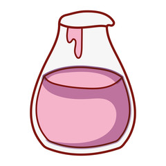 breakfast food yogurt in bottle cartoon isolated icon