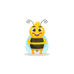 Cartoon Bee vector illustration, isolated on white background