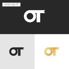 Illustration vector graphic of initials OT letters logo