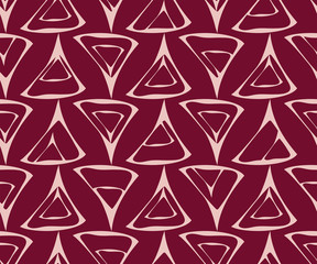 Hand drawn seamless pattern with triangles. Doodle. Vector illustration. EPS 10