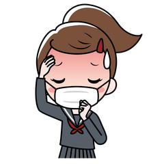 感染症対策でマスクをした女性