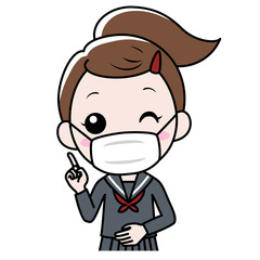 Obraz premium 感染症対策でマスクをした女性