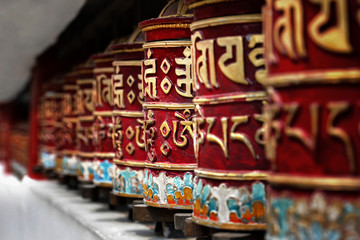 Beautiful Tibetan prayer wheels