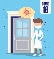 covid 19 coronavirus pandemic, doctor prevention home infected