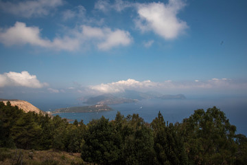 panoramic view of the wonderful active volcano on the island of Vulcano