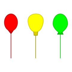 balloons traffic light, red yellow green. For a party, scenery, for a birthday color isolated on a white background