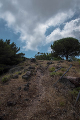 North crater active volcano in Vulcano island Italy