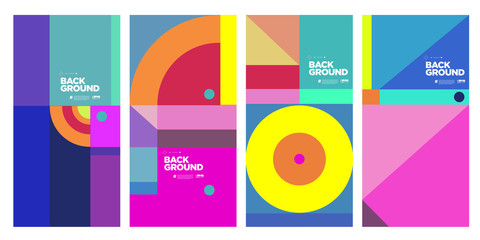 Cover and Poster Design Template for Magazine. Trendy Abstract Colorful Geometric and Curve Vector Illustration Collage with Typography for Cover, book, social media story, and Page Layout Design.
