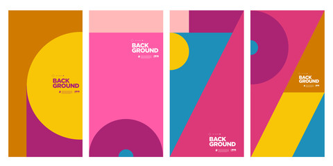 Cover and Poster Design Template for Magazine. Trendy Abstract Colorful Geometric and Curve Vector Illustration Collage with Typography for Cover, book, social media story, and Page Layout Design.