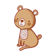 cute bear animal cartoon isolated icon design