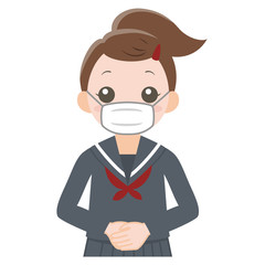 感染症対策でマスクをした女性