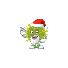 Global coronavirus outbreak cartoon character of Santa showing ok finger