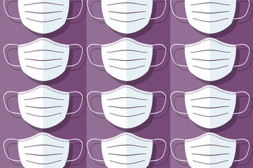 group of mouth protection face mask with lilac background