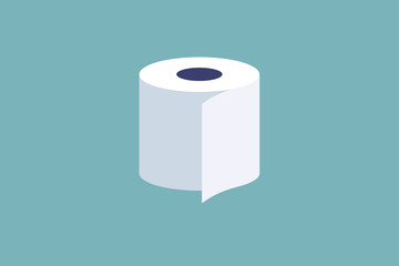 illustration of single white toilet paper roll