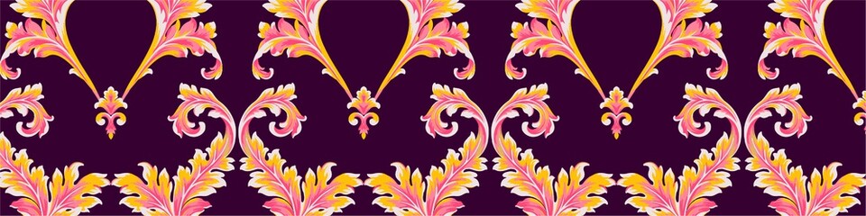 Beautiful retro abstract baroque Ramadan pattern flowers