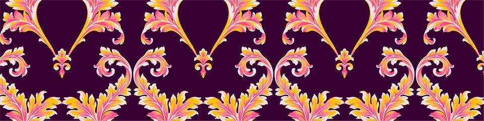 Beautiful retro abstract baroque Ramadan pattern flowers