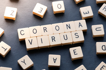 Corona Virus corona virus word tiles.Health concept.