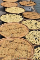 Noodles Drying Along Canal, Hoi An, Vietnam