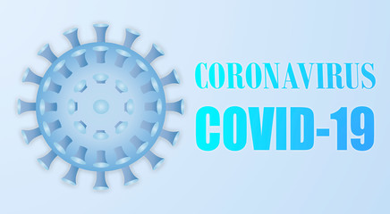 Ilustración del covid-19 o coronavirus azul.