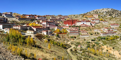 Ganden monastery - famous landmark in Tibet