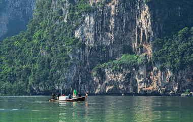 Local fishing boat for fishing in the sea in the south of Thailand