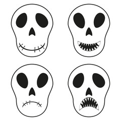 Skull design element for halloween, on a white background